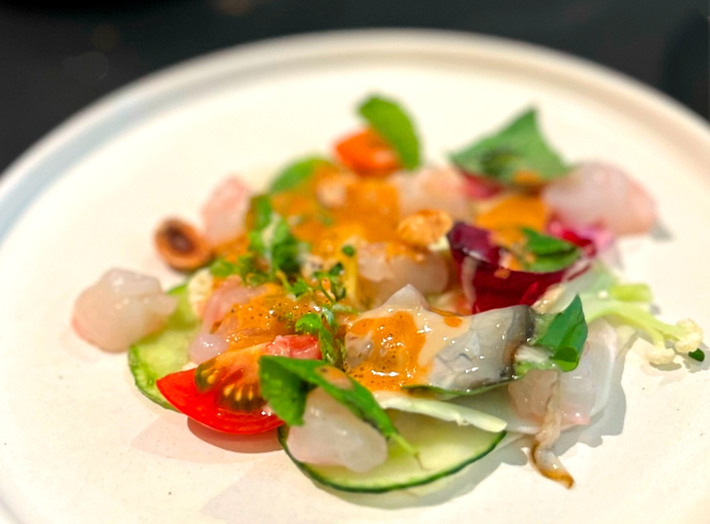 Huitre de Hiroshima chez Fleur de Pavé Carpaccio par Sylvain Sendra