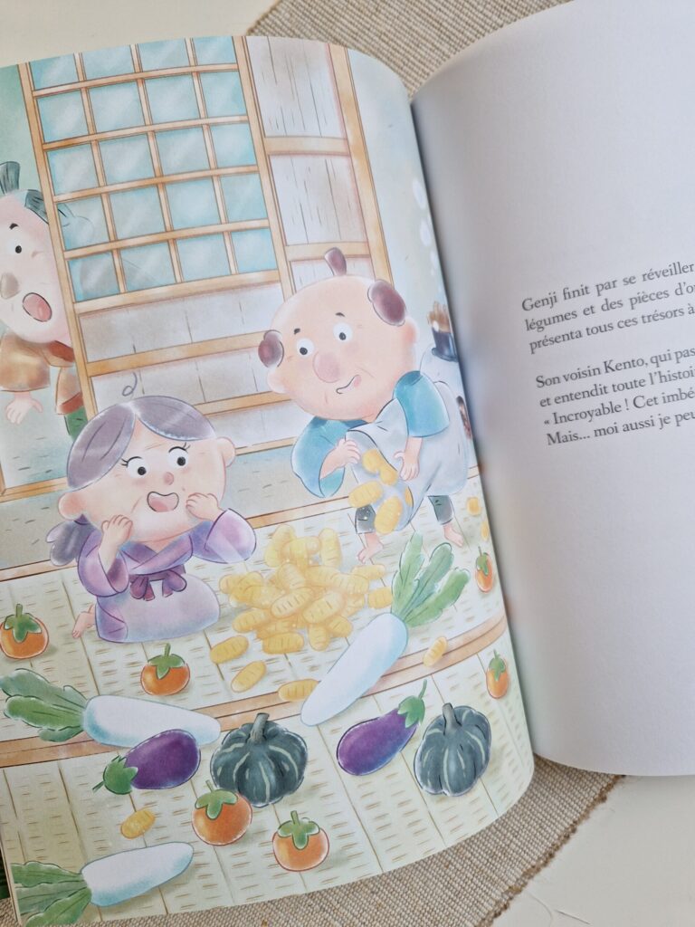 Illustration du conte Le jizô et les singes – Mukashi Mukashi : Contes du Japon