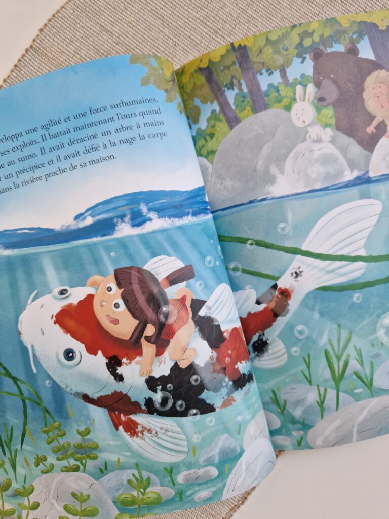 Illustration du conte Kintarô – Mukashi Mukashi : Contes du Japon